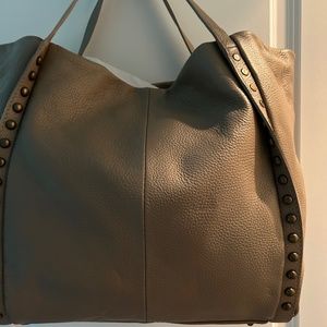 New Neiman Marcus taupe leather tote bag